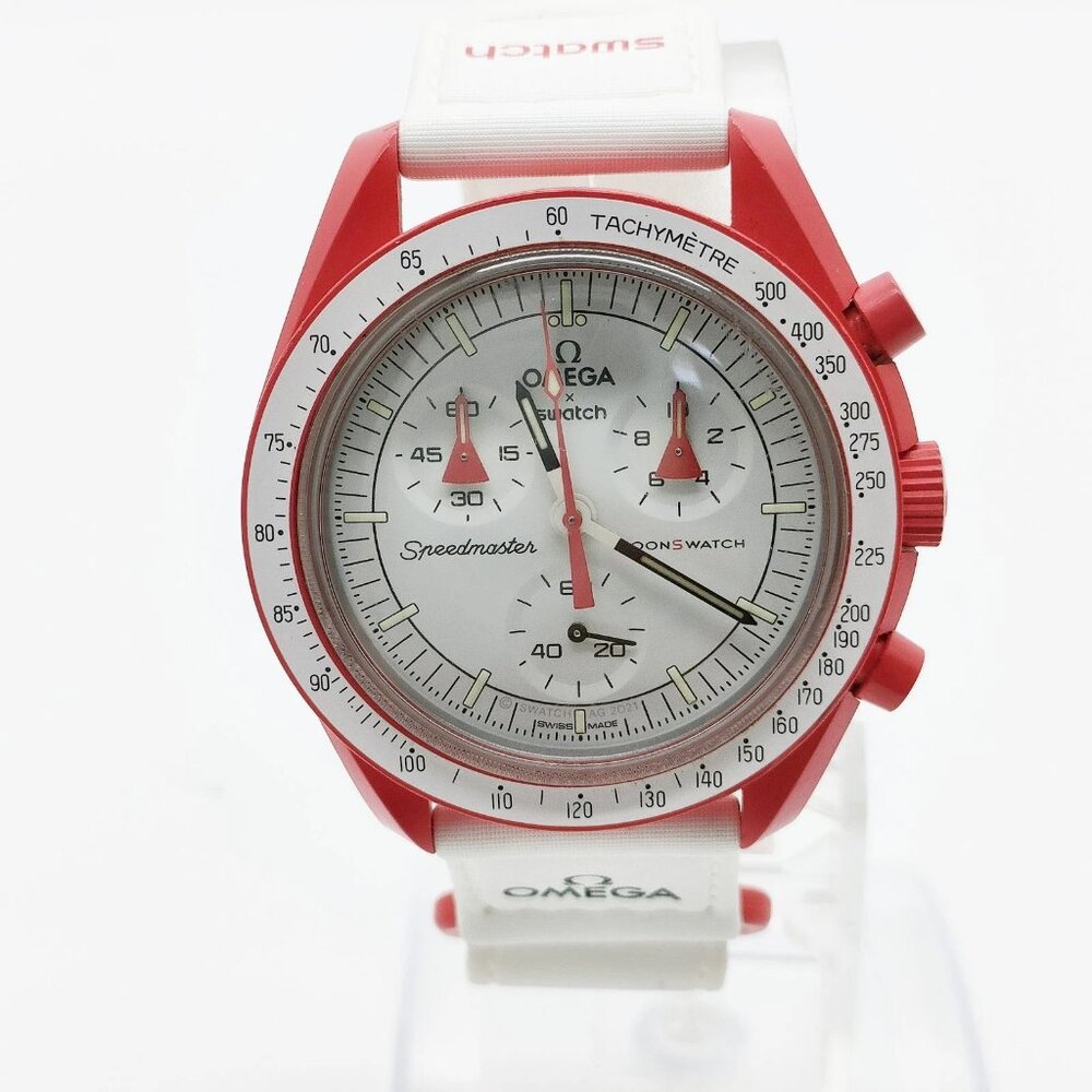 Omega x Swatch Watch 39mm Men's Whites 300-082025